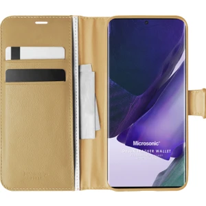 Samsung Galaxy Note 20 Ultra Kılıf Delux Leather Wallet Gold