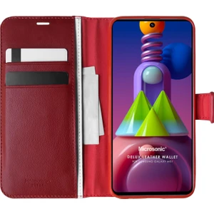 Samsung Galaxy M51 Kılıf Delux Leather Wallet Kırmızı