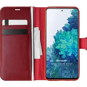 Samsung Galaxy S20 FE Kılıf Delux Leather Wallet Kırmızı