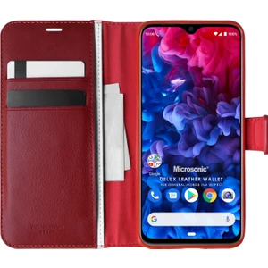 General Mobile GM 20 Pro Kılıf Delux Leather Wallet Kırmızı