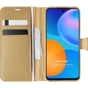 Huawei P Smart 2021 Kılıf Delux Leather Wallet Gold