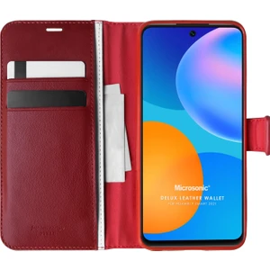 Huawei P Smart 2021 Kılıf Delux Leather Wallet Kırmızı