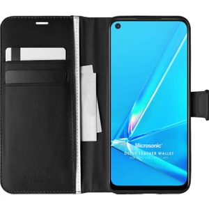 Oppo A72 Kılıf Delux Leather Wallet Siyah