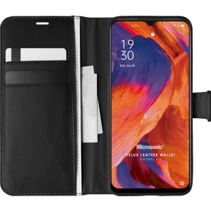Oppo A73 Kılıf Delux Leather Wallet Siyah