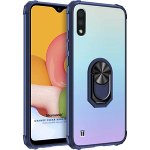 Samsung Galaxy A01 Kılıf Grande Clear Ring Holder Lacivert