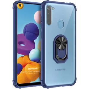 Samsung Galaxy A21 Kılıf Grande Clear Ring Holder Lacivert