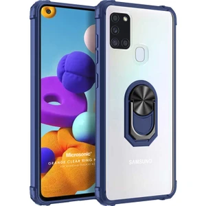 Samsung Galaxy A21s Kılıf Grande Clear Ring Holder Lacivert