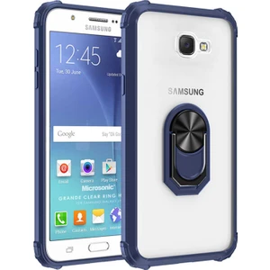 Samsung Galaxy J7 Prime 2 Kılıf Grande Clear Ring Holder Lacivert