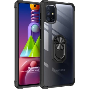 Samsung Galaxy M51 Kılıf Grande Clear Ring Holder Siyah