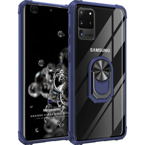 Samsung Galaxy S20 Ultra Kılıf Grande Clear Ring Holder Lacivert