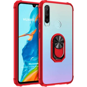 Huawei P30 Lite Kılıf Grande Clear Ring Holder Kırmızı