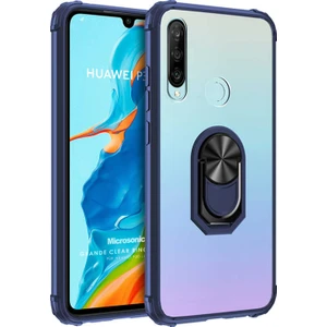 Huawei P30 Lite Kılıf Grande Clear Ring Holder Lacivert