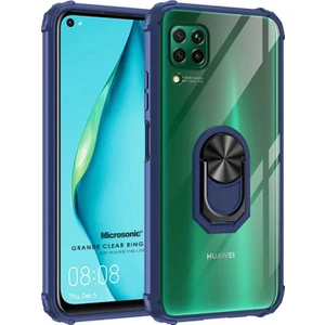 Huawei P40 Lite Kılıf Grande Clear Ring Holder Lacivert