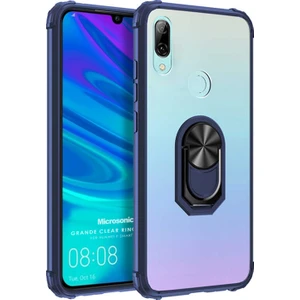 Huawei P Smart 2019 Kılıf Grande Clear Ring Holder Lacivert