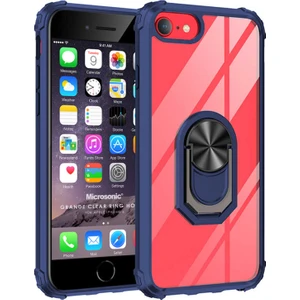 Apple iPhone 6 Kılıf Grande Clear Ring Holder Lacivert