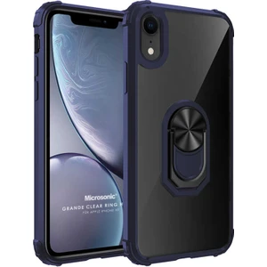 Apple iPhone XR Kılıf Grande Clear Ring Holder Lacivert