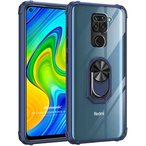 Xiaomi Redmi Note 9 Kılıf Grande Clear Ring Holder Lacivert