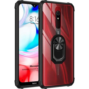 Xiaomi Redmi 8A Kılıf Grande Clear Ring Holder Siyah