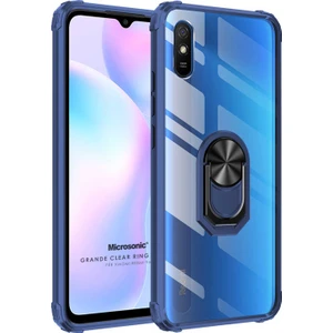 Xiaomi Redmi 9A Kılıf Grande Clear Ring Holder Lacivert