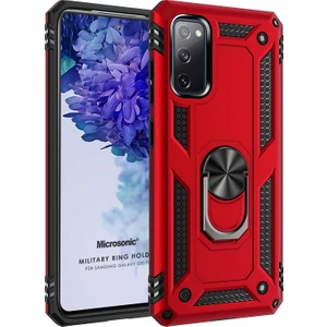 Samsung Galaxy S20 FE Kılıf Military Ring Holder Kırmızı