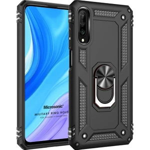 Huawei P Smart Pro Kılıf Military Ring Holder Siyah
