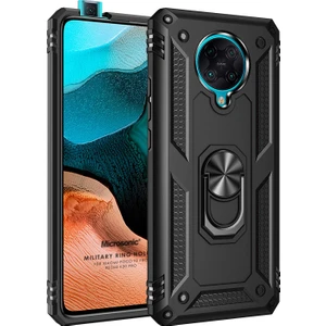 Xiaomi Poco F2 Pro Kılıf Military Ring Holder Siyah