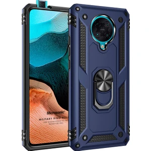 Xiaomi Poco F2 Pro Kılıf Military Ring Holder Lacivert