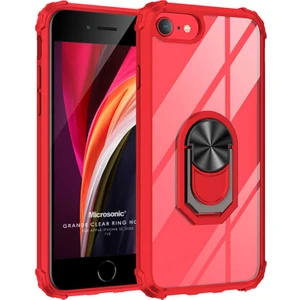 Apple iPhone Se 2020 Kılıf Grande Clear Ring Holder Kırmızı