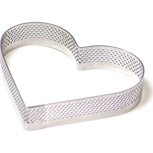 İntime - Paslanmaz Delikli Tart Kalıbı Kalp - 8 cm Yükseklik 2 cm