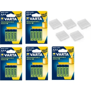 800 Mah Aaa Şarjlı Ince Kalem Pil 20 Adet + Pil Kutusu 5'li