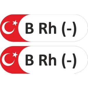 Kan Grubu Sticker 2 Adet - B Rh  (-)