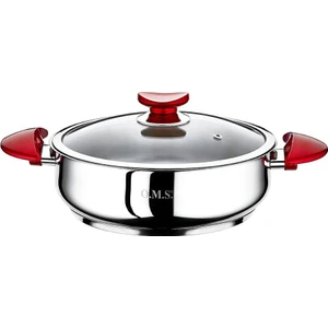 Oms Basık Tencere 24X8 cm Kırmızı 2038