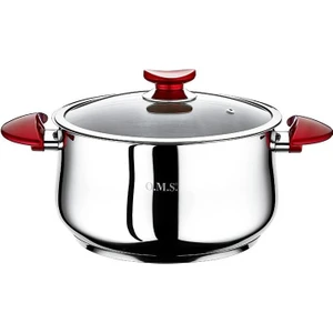 Oms Derin Tencere 26X16 cm Kırmızı 2038