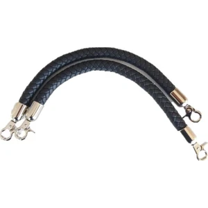 Angel Çanta Akssesuar Örme Çanta Sapı Kısa Gümüş Metalli Siyah