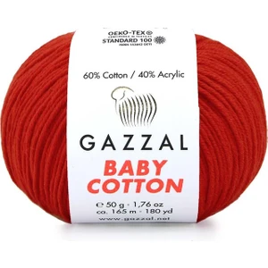 Baby Cotton El Örgü İpi Alev Kırmızı 3443