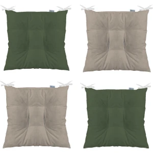 4'lü Kombin Pofidik Kare Sandalye Minderi 40 x 40 cm Haki-Bej