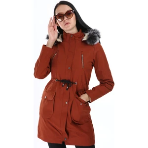 Kadın Içi Yünlü Kapsonyu Kürklü Kanvars Keten Mont & Kaban