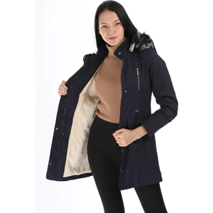 Kadın Içi Yünlü Kapsonyu Kürklü Kanvars Keten Mont & Kaban