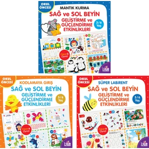 Sağ ve Sol Beyin Geliştirme ve Güçlendirme Etkinlikleri Seti 3-6 Yaş (3 Kitap Takım)