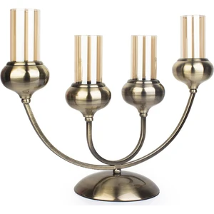Vilza 4'lü Oval Cam Şamdan - 44 cm