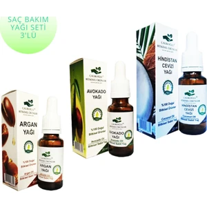 Çalıkoğlu Bitkisel Ürünler Saç Bakım Yağı Seti Argan Yağı - Avokado Yağı - Hindistan Cevizi Yağı 20 ml