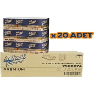 Selpak Professional Premium Z-Katlama Dispenser Havlu 200'LÜ - 20'li
