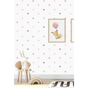Pembe Tonlarda 204 Adet Candy Soft Renkli Yuvarlak Duvar Stickerı