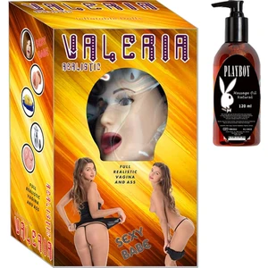 Valeria Ses Çıkartabilen 3 Işlevli Realistik Şişme Bebek Manken Kadın ve Playboy Masaj Yağı