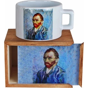 Van Gogh Tasarımlı Doğal Ahşap Kutulu Kupa