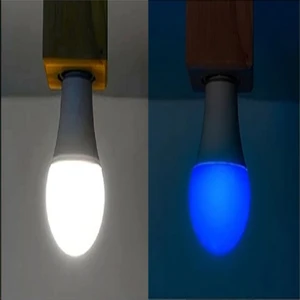 2 Renk Ampul 10W + 1W LED Ampul - Beyaz Renk 10W + 1W  Gece Lambası