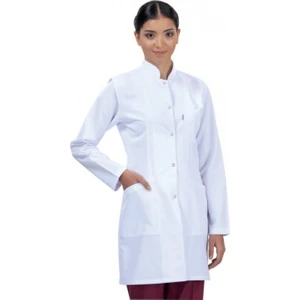 Kadın Hakim Yaka Beyaz Doktor Hemşire Öğretmen Vizit Önlük