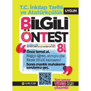 Sadık Uygun Yayınları – Bilgili Ön Test – İnkılâp Tarihi ve Atatürkçülük – 8. Sınıf