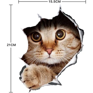 Kedi Model 6 Araba Oto Sticker Yapıştırma Renkli