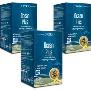 Ocean Plus 1200 Mg Balık Yağı 30 Kapsül Limon Aromalı x 3 Adet